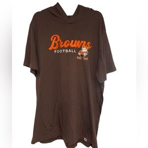 Fanatics pullover shirt Cleveland Browns hooded short sleeves pocket Size 2XL